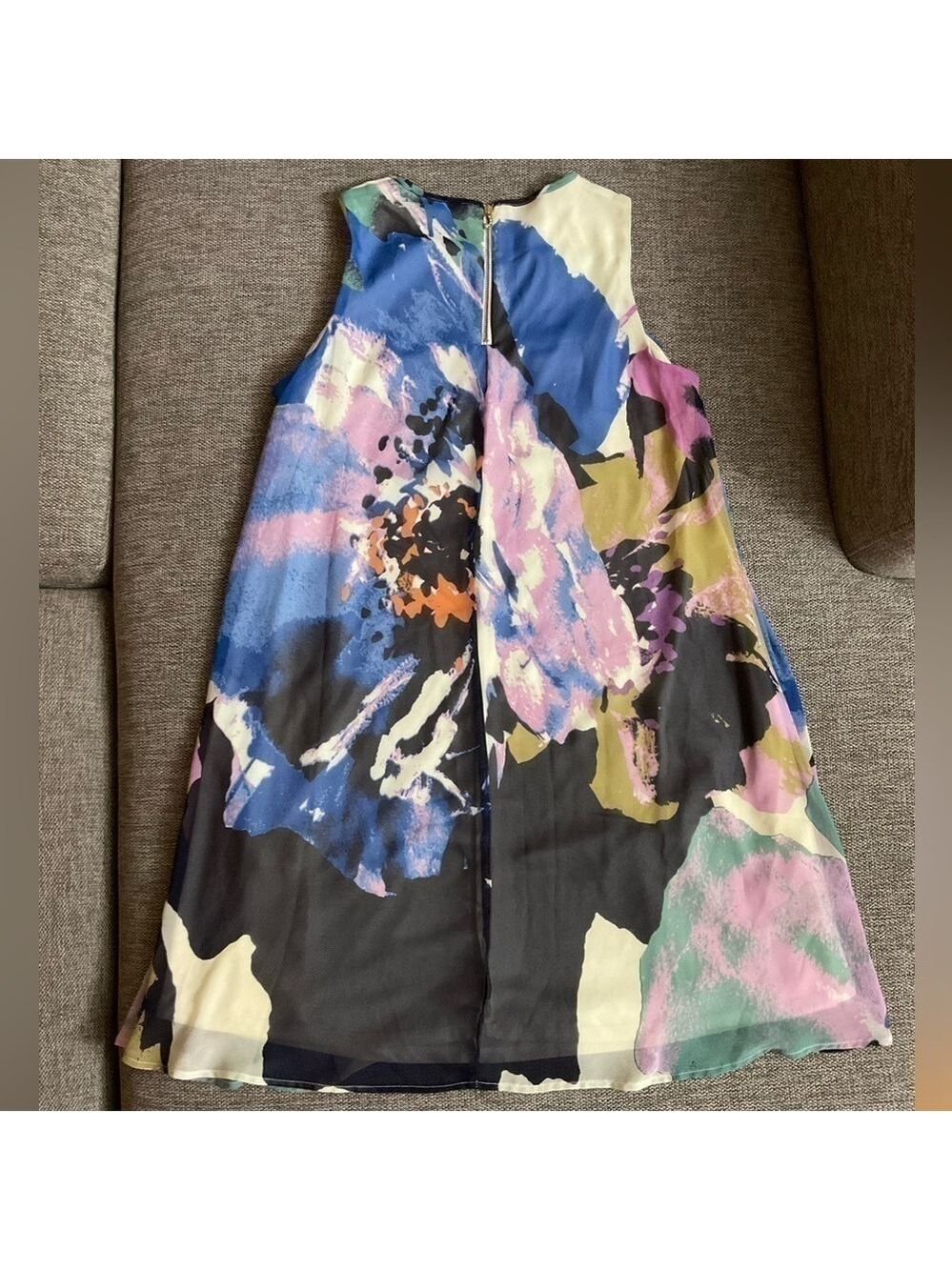 Just Taylor Women’s Chiffon Floral Abstract Dress 8 Used - Picture 4 of 12